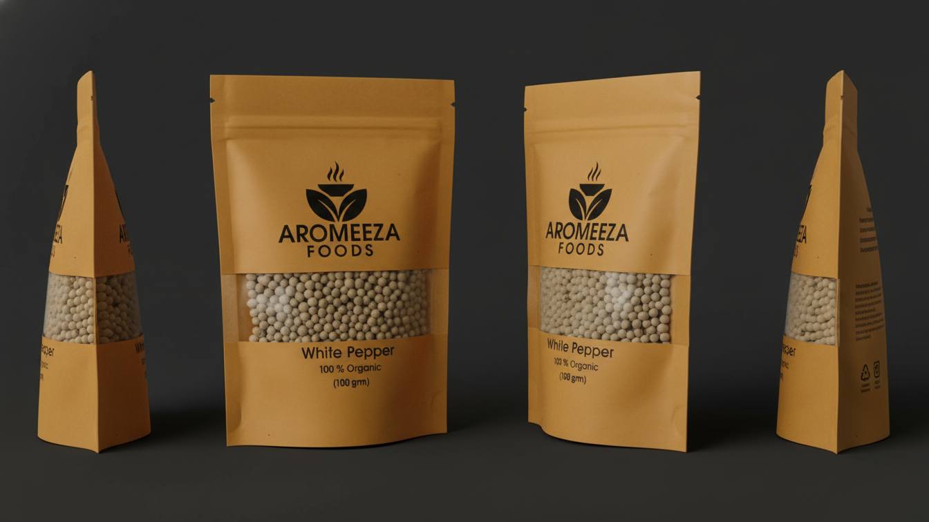 Aromeeza Foods White Pepper – 100% Organic (100g)