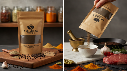 Aromeeza Foods Black Pepper Powder – 100% Natural Flavor