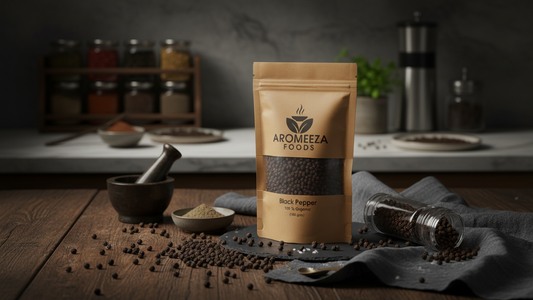 Aromeeza Foods Organic Black Pepper – 100% Pure & Fresh (100g)