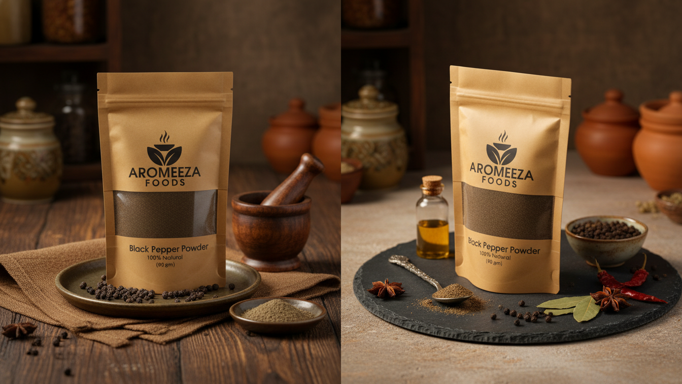 Aromeeza Foods Black Pepper Powder – 100% Natural Flavor