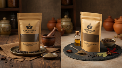 Aromeeza Foods Black Pepper Powder – 100% Natural Flavor