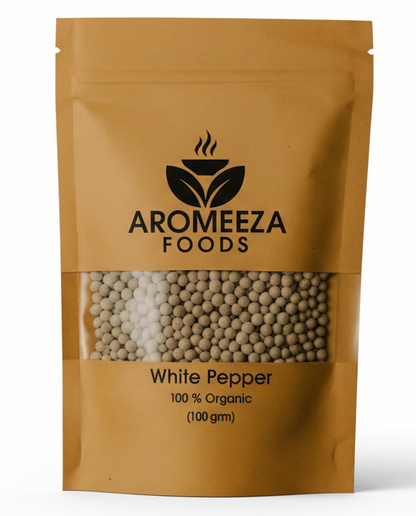Aromeeza Foods White Pepper – 100% Organic (100g)