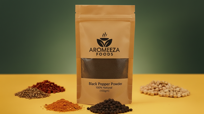 Aromeeza Foods Black Pepper Powder – 100% Natural Flavor