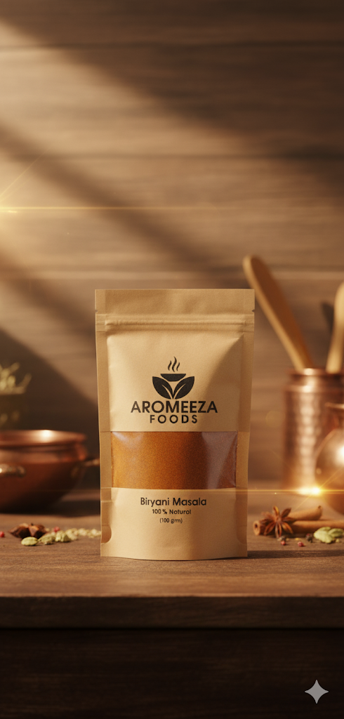 AROMEEZA FOODS Biryani Masala – 100% Natural Spice Blend (100g)